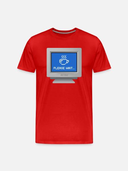 CRT design - "please wait" wallpaper - Men's Premium Organic T-Shirt - red