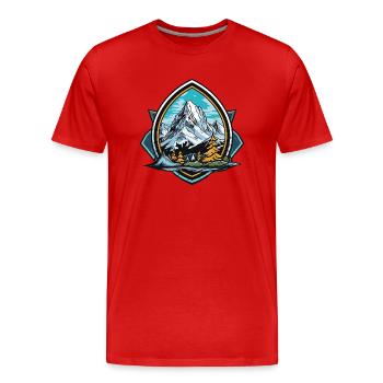Mountain Mountain - Men's Premium Organic T-Shirt - red - Front - Damien (186cm)