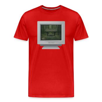 CRT-Design - Der geheimnisvolle Brunnen... - Männer Premium Bio T-Shirt - Rot - Vorne - Damien (186cm)