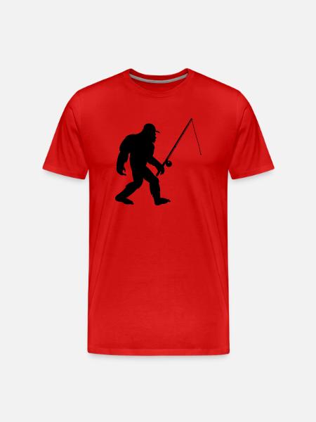 big foot fishing - Men's Premium Organic T-Shirt - red