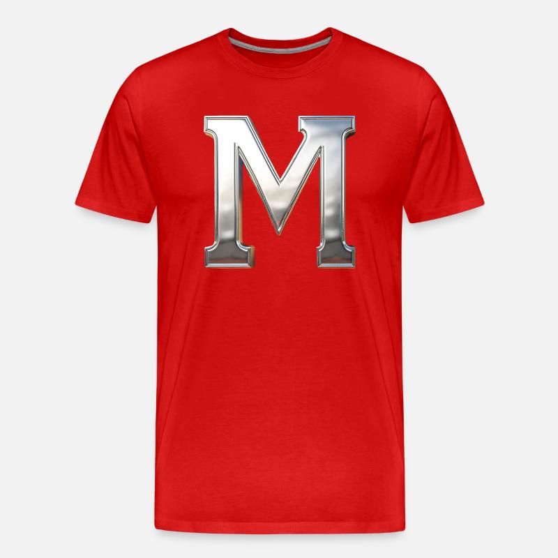 Chrome ,, M " Metallic - Männer Premium Bio T-Shirt - Rot