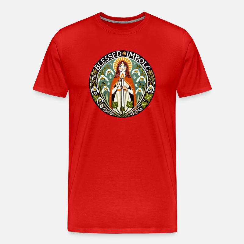 Imbolc - Männer Premium Bio T-Shirt - Rot