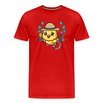 animaux mignons poussin wild west enfants enfant - T-shirt bio Premium Homme - rouge - Devant - Damien (186cm)