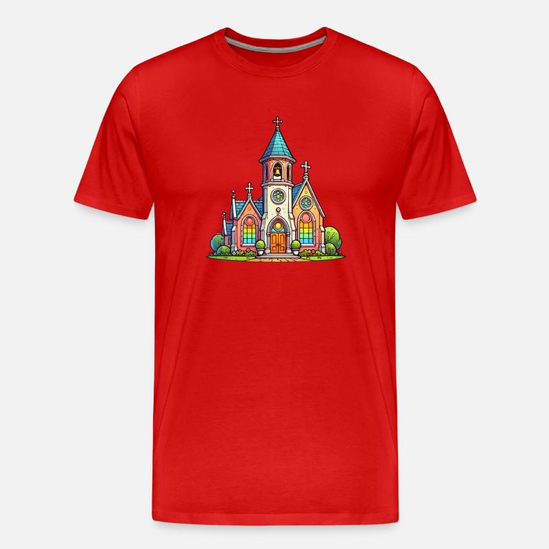 Kirche - Männer Premium Bio T-Shirt - Rot