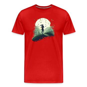 Cadeau parfait pour les athlètes d’endurance - T-shirt bio Premium Homme - rouge - Devant - Damien (186cm)
