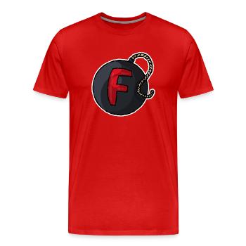 Bombe F - T-shirt bio Premium Homme - rouge - Devant - Damien (186cm)