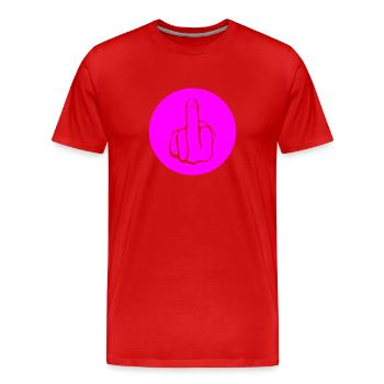 Fuck You, Fuck Off, Fck U, Fuck you fucking fuck - Männer Premium Bio T-Shirt - Rot - Vorne - Damien (186cm)
