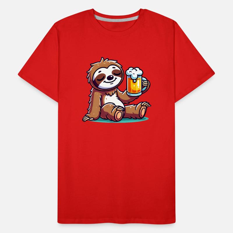 Sloth Beer Comic Men's Premium Organic T-Shirt
