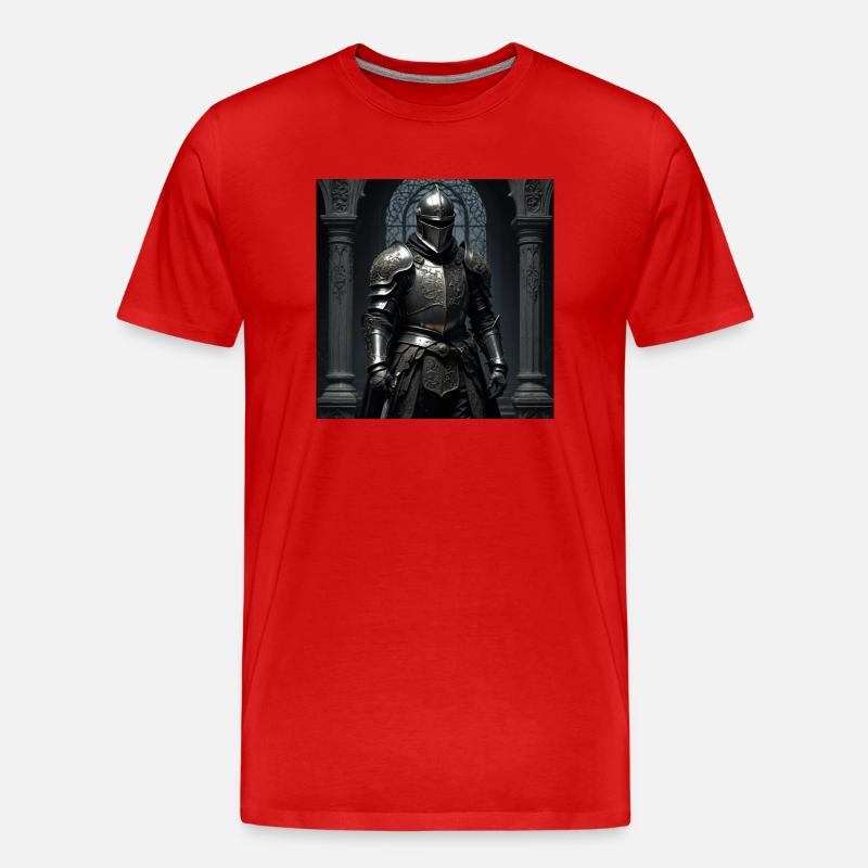 Ritter - Männer Premium Bio T-Shirt - Rot