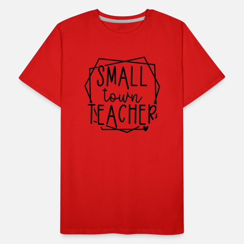 Small Town Teacher Heart Graphic for Educators Men's Premium Organic T-Shirt