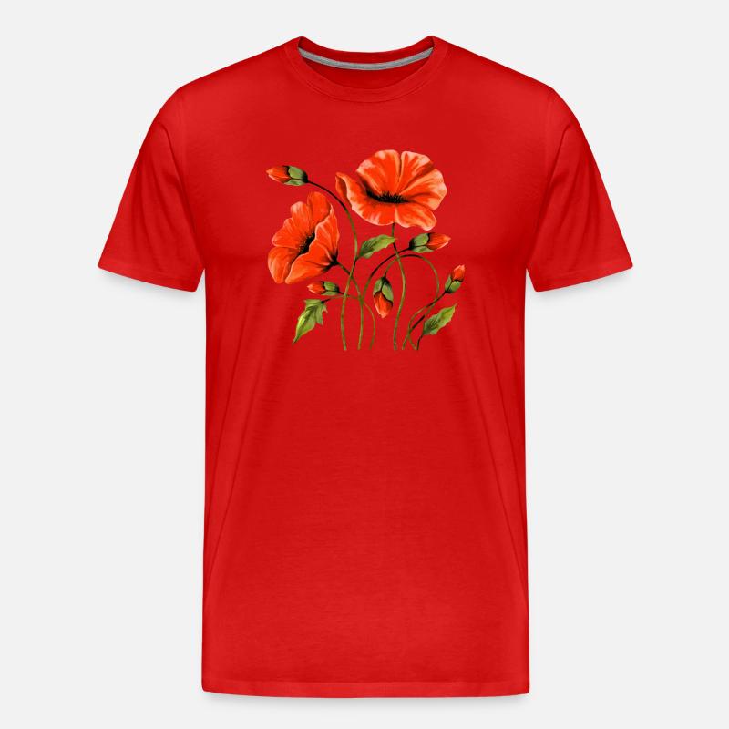 Fleur - T-shirt bio Premium Homme - rouge