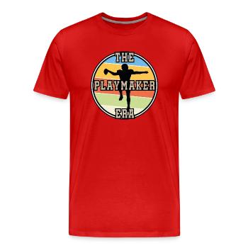 Retro Football - Men's Premium Organic T-Shirt - red - Front - Damien (186cm)