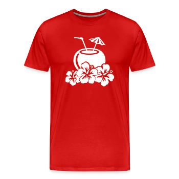 cocktail hibiskus - Männer Premium Bio T-Shirt - Rot - Vorne - Damien (186cm)