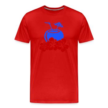 cocktail hibiskus - Männer Premium Bio T-Shirt - Rot - Vorne - Damien (186cm)