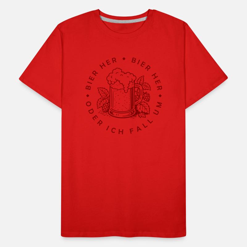 Bienen hier - Oder ich fall um! Männer Premium Bio T-Shirt
