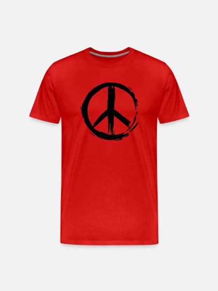 Painted Peace Symbol (vector) - Men's Premium Organic T-Shirt - red