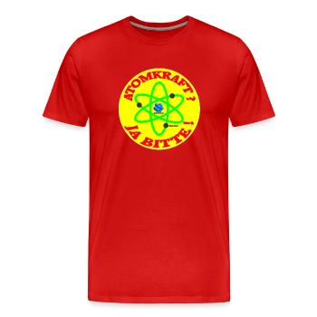 atomkraft ja bitte - Männer Premium Bio T-Shirt - Rot - Vorne - Damien (186cm)