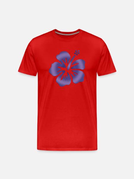 Hibiscus Blue - Men's Premium Organic T-Shirt - red