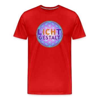Fleur de vie | Fleur de vie | FORMULAIRE DE - T-shirt bio Premium Homme - rouge - Devant - Damien (186cm)