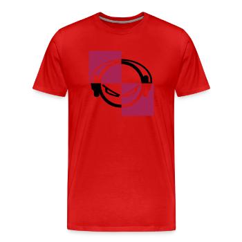 dj - Men's Premium Organic T-Shirt - red - Front - Damien (186cm)