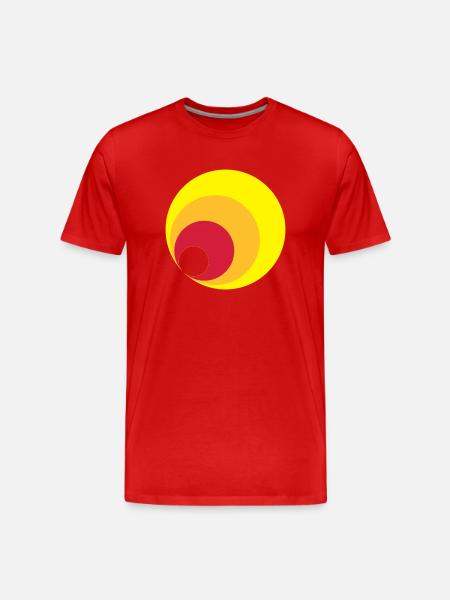 Retro Kreise - Männer Premium Bio T-Shirt - Rot