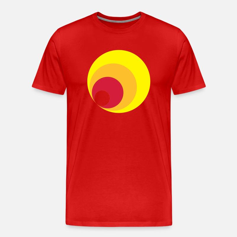 Retro Kreise - Männer Premium Bio T-Shirt - Rot