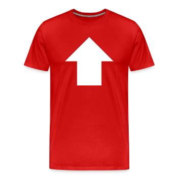 Up Arrow - Men's Premium Organic T-Shirt - red - Front - Damien (186cm)