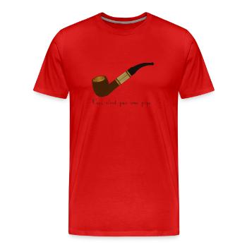 ceci n'est pas une pipe - T-shirt bio Premium Homme - rouge - Devant - Damien (186cm)