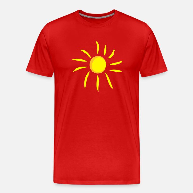 Sonne - Männer Premium Bio T-Shirt - Rot