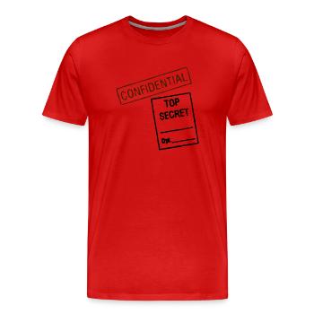 Confidential Top Secret - Men's Premium Organic T-Shirt - red - Front - Damien (186cm)