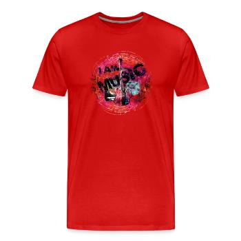 I am music pink rot - Männer Premium Bio T-Shirt - Rot - Vorne - Damien (186cm)