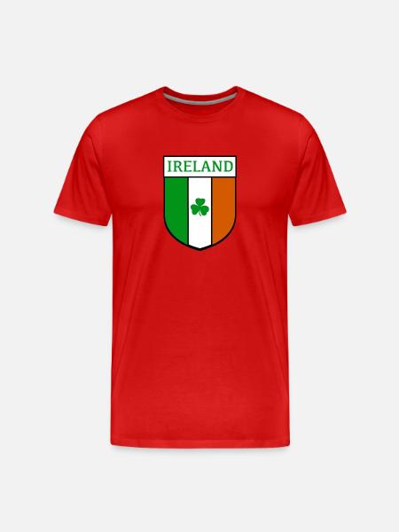 ireland hemblem - Männer Premium Bio T-Shirt - Rot