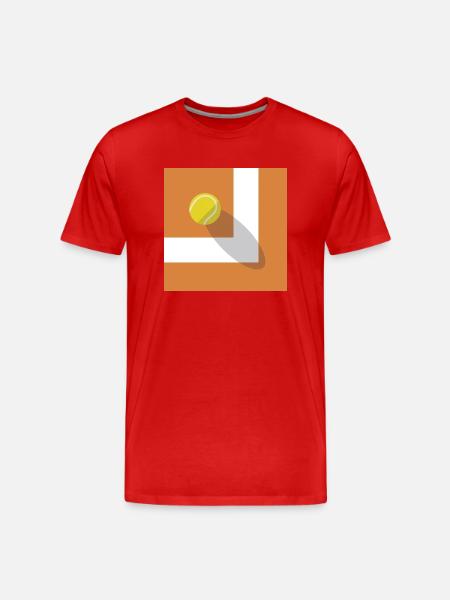 Tennisplatz - Männer Premium Bio T-Shirt - Rot