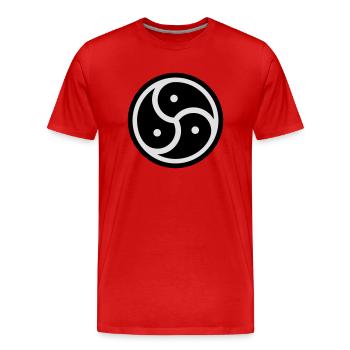 BDSM Logo - Männer Premium Bio T-Shirt - Rot - Vorne - Damien (186cm)