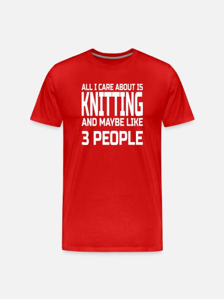 Care about knitting - Men's Premium Organic T-Shirt - red