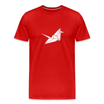 White Kranich - Männer Premium Bio T-Shirt - Rot - Vorne - Damien (186cm)
