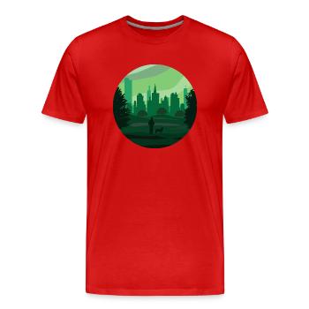 une ville verte - T-shirt bio Premium Homme - rouge - Devant - Damien (186cm)