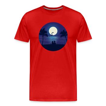 une nuit en mer - T-shirt bio Premium Homme - rouge - Devant - Damien (186cm)