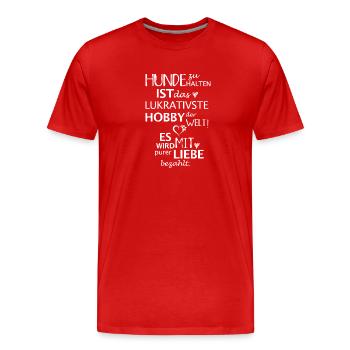 Hundehalter - Männer Premium Bio T-Shirt - Rot - Vorne - Damien (186cm)