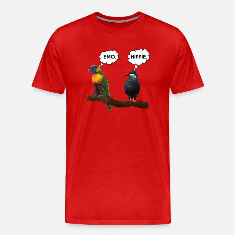 Emo | Hippie - Männer Premium Bio T-Shirt - Rot