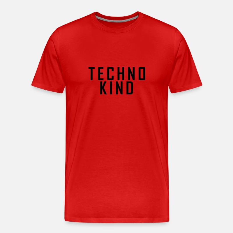 Techno Kind schwarz - Männer Premium Bio T-Shirt - Rot