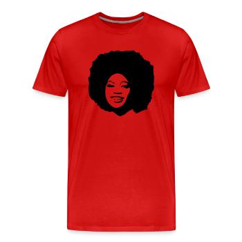 AFROKOPF - Männer Premium Bio T-Shirt - Rot - Vorne - Damien (186cm)