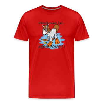 désolé mais j'ai aqua poney! - T-shirt bio Premium Homme - rouge - Devant - Damien (186cm)