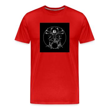 Da Vinci Rocks drums (2) - T-shirt bio Premium Homme - rouge - Devant - Damien (186cm)