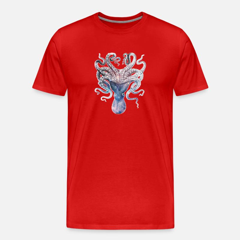 SPACE SQUID - Männer Premium Bio T-Shirt - Rot