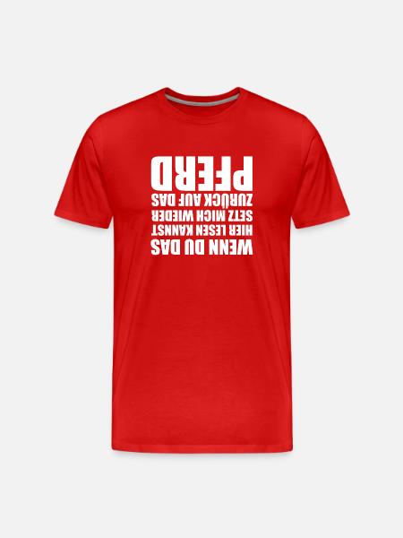 Reiterin - Pferde - Zurück - Männer Premium Bio T-Shirt - Rot
