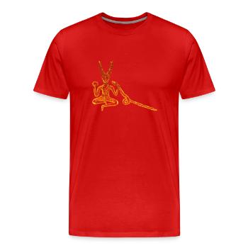 Cernunnos (4 utilisation sur dark) - T-shirt bio Premium Homme - rouge - Devant - Damien (186cm)