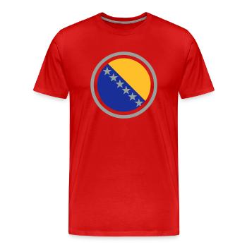 Bosnien Emblem - Männer Premium Bio T-Shirt - Rot - Vorne - Damien (186cm)