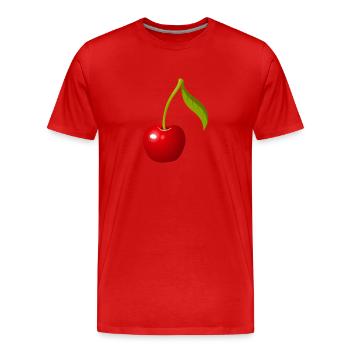 Kirsche - Männer Premium Bio T-Shirt - Rot - Vorne - Damien (186cm)
