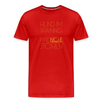 Training Hund - Männer Premium Bio T-Shirt - Rot - Vorne - Damien (186cm)